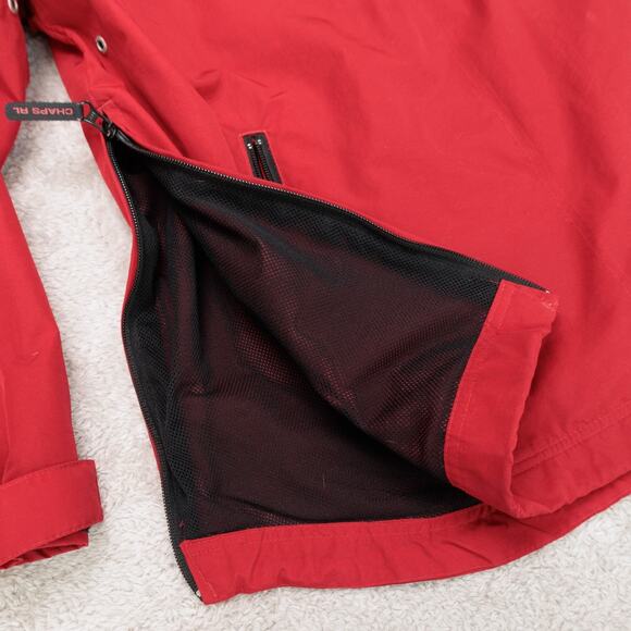 Chaps Ralph Lauren Vintage Red Windbreaker Hooded Pullover Mens Size L - Picture 11 of 13